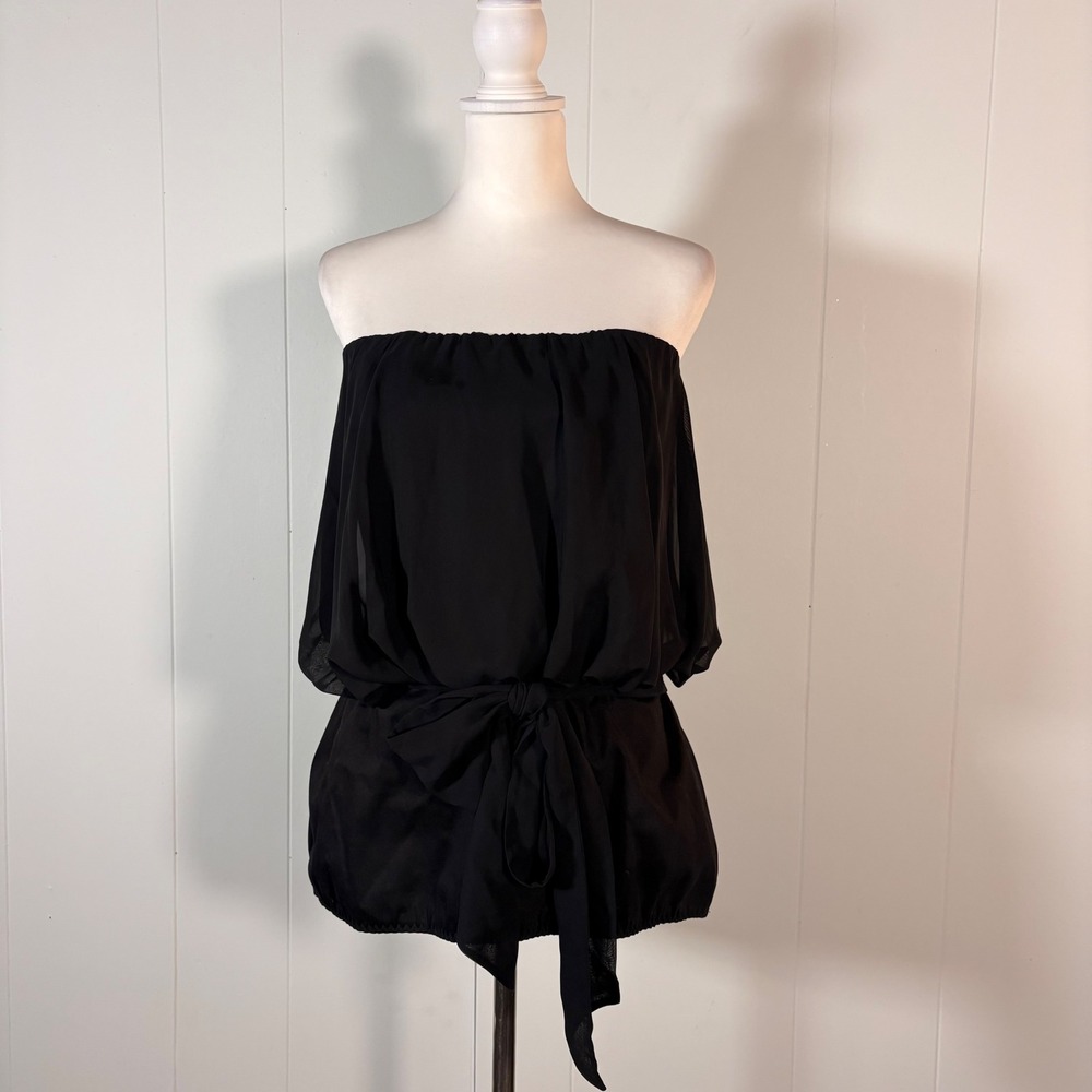 90s Patricia Field Black Bustier Top Women's 12 NWT Y2K Coquette Goth SATC Chic - Picture 2 of 9